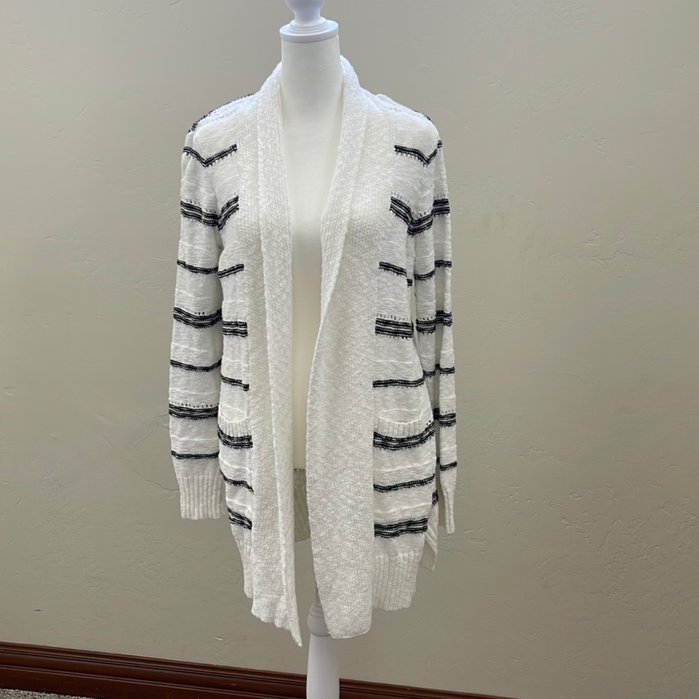 Black and white Maurices brand cardigan